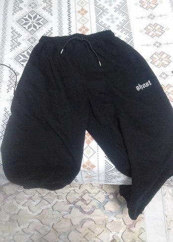 Siyah Pamuklu baggy Eşofman Altı