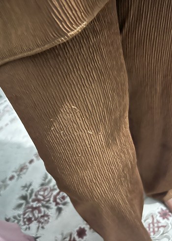 44 Beden Transparan Detaylı Kahverengi Kadın Takım