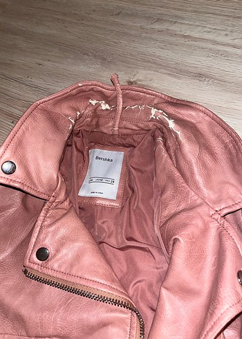 Pembe Deri Kadın Ceket - Görsel 2