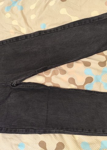 Gri Loose Fit Denim Kadın Jean
