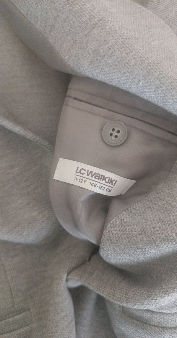 Gri Kadın Düğmeli Midi Blazer - Görsel 2