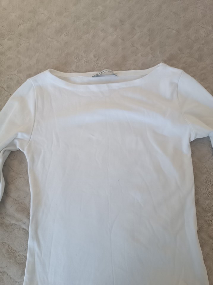 Beyaz uzun kollu bluz - Görsel 4