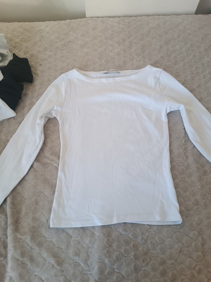 Beyaz uzun kollu bluz - Görsel 3