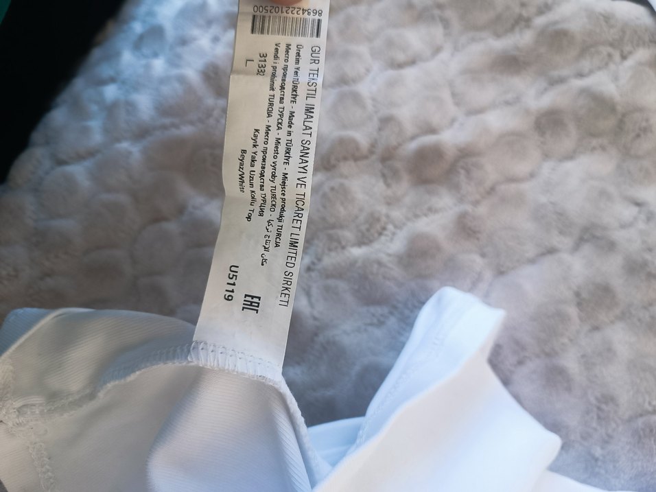 Beyaz uzun kollu bluz - Görsel 5