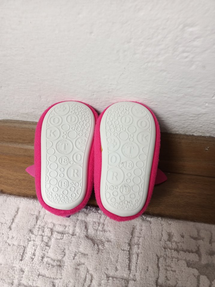 Kız Çocuk Mor Nakışlı Sıcak Panduf Velcro - Görsel 4