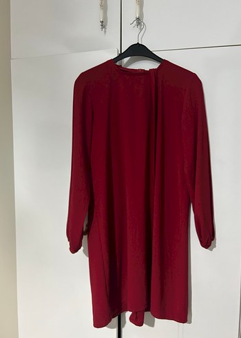 Bordo krep kumaşlı tunik