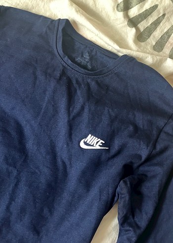 Nike Lacivert Bisiklet Yaka Uzun Kollu Tisort