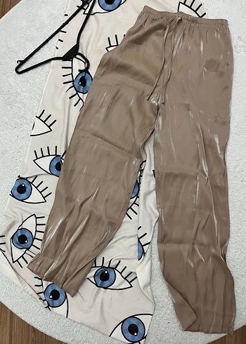 Bej Kadın Salaş Midi Kumaş Pantolon