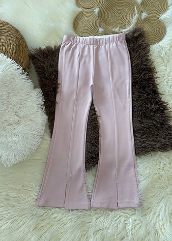 Kızlar için Pastel Pembe Pamuklu Rahat Eşofman - Görsel 2