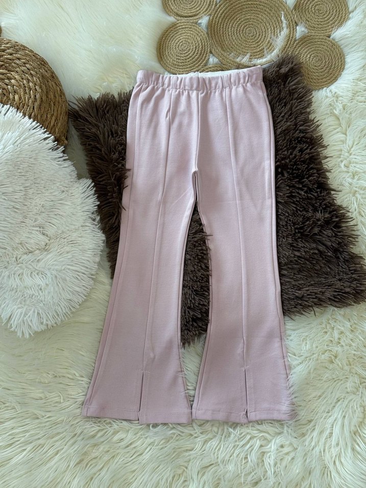 Kızlar için Pastel Pembe Pamuklu Rahat Eşofman - Görsel 2