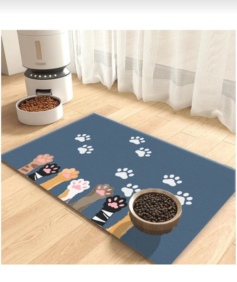 Kedi Pati Desenli Mavi Mama Altlığı - Görsel 2