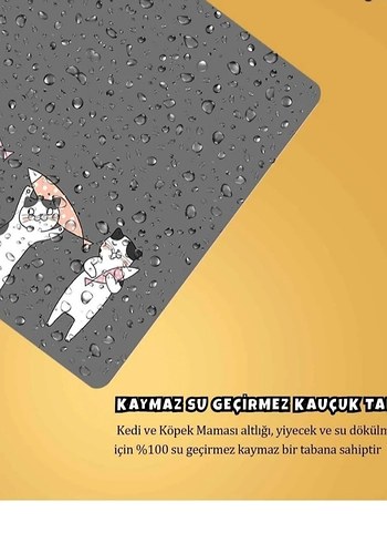 Gri Kedi Mama Altlığı - Görsel 6