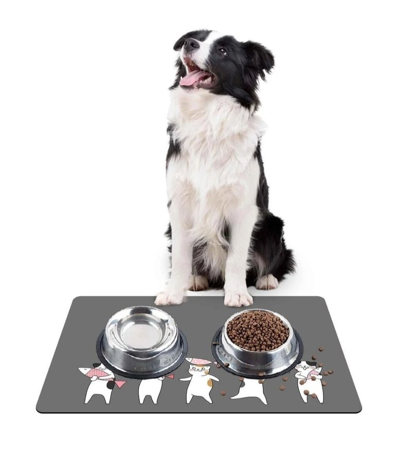 Gri Kedi Mama Altlığı - Görsel 2