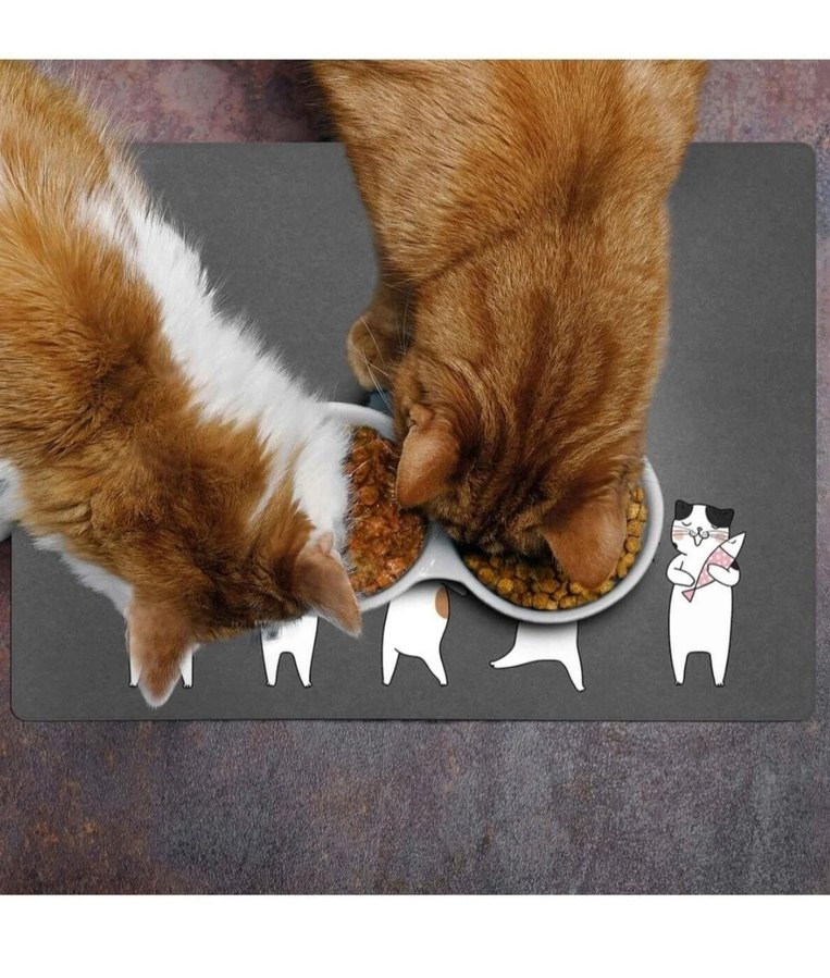 Gri Kedi Mama Altlığı - Görsel 3