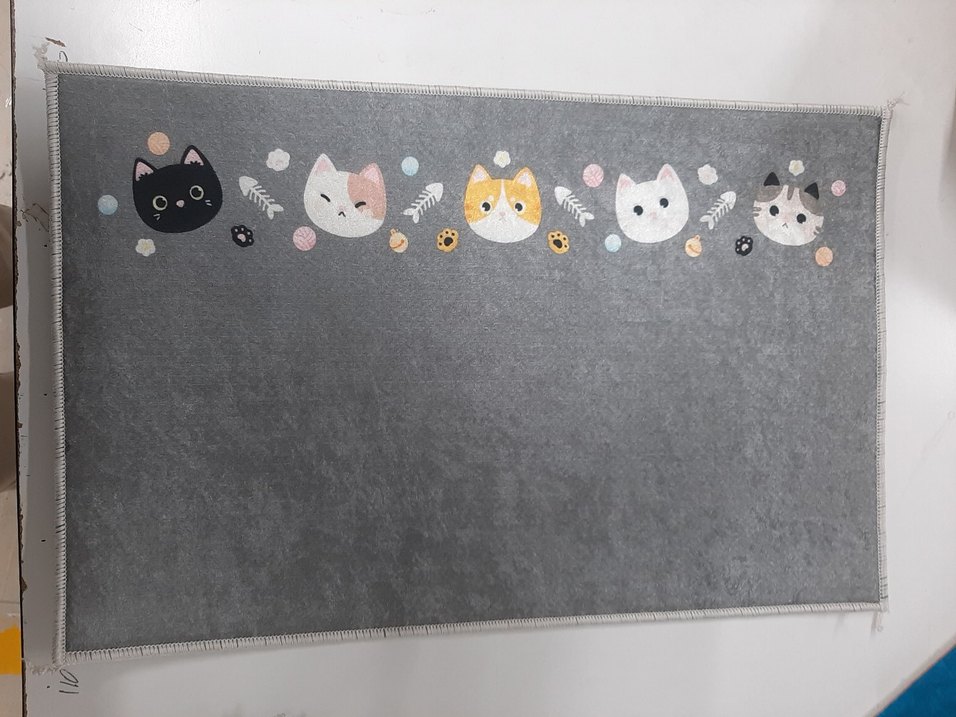 Gri Kedi Desenli Yumuşak Kedi Minderi - Görsel 2