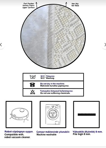 Renkli Zürafa Desenli Yuvarlak banyo paspası - Görsel 6