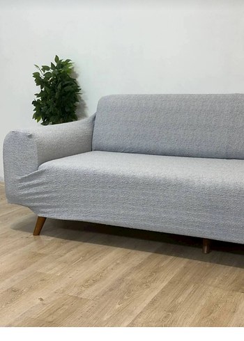 3lü bukle Jakarlı pamuk koltuk örtüsü - Görsel 5