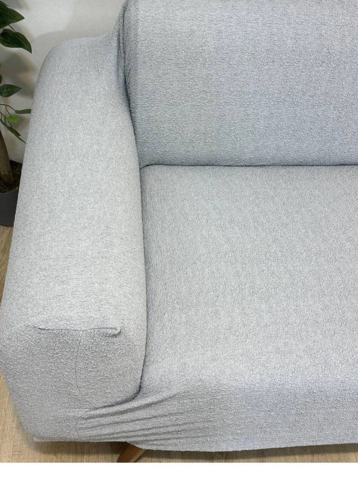 3lü bukle Jakarlı pamuk koltuk örtüsü - Görsel 4