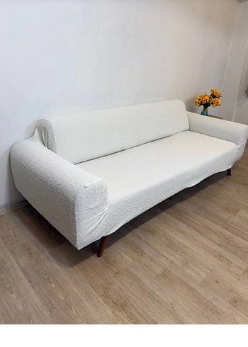 3lü bukle Jakarlı pamuk Modern Düz Desen Koltuk Örtüsü - Görsel 4