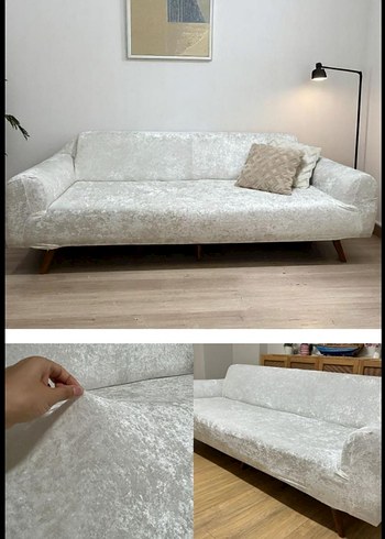 Modern kadife düz Desen Koltuk Örtüsü 3+3+1+1 - Görsel 2