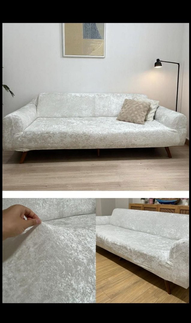 Modern kadife düz Desen Koltuk Örtüsü 3+3+1+1 - Görsel 2