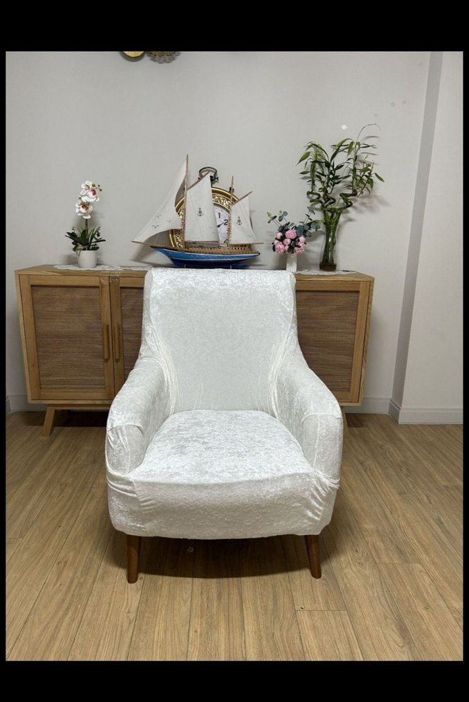 Modern kadife düz Desen Koltuk Örtüsü 3+3+1+1 - Görsel 3