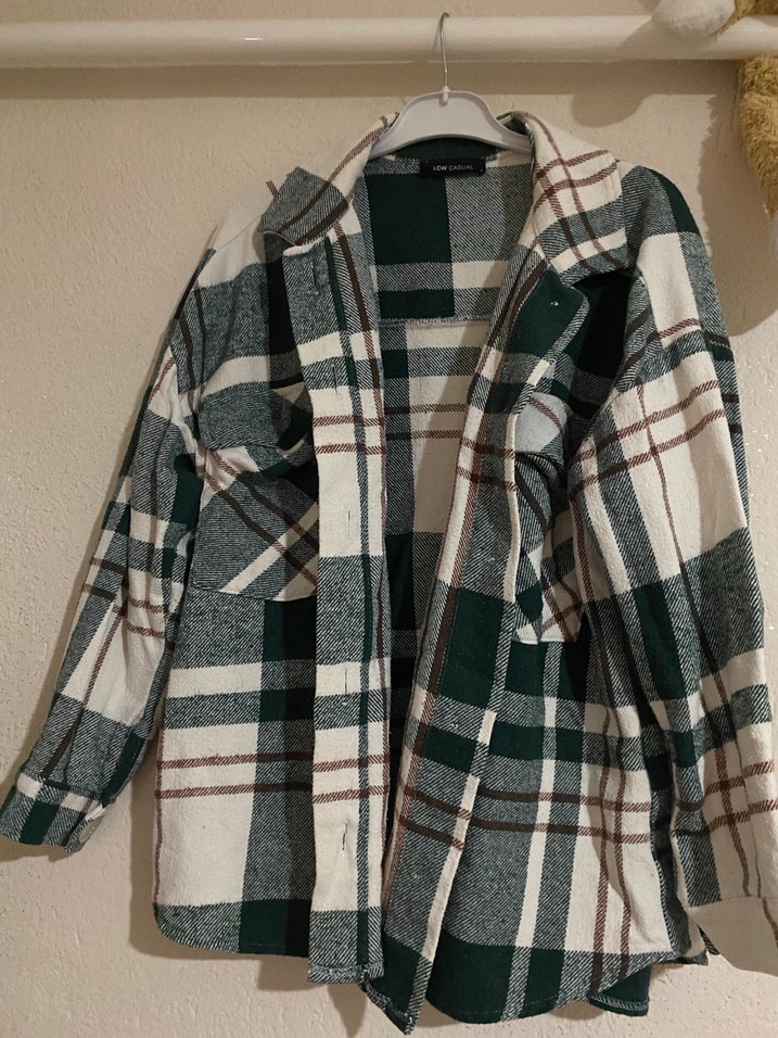 Gri Kareli Düğmeli Kadın Gömlek - Görsel 2