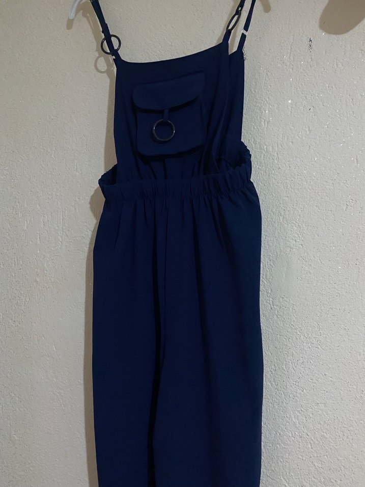 Kadın Lacivert Strappy Midi Tulum - Görsel 3