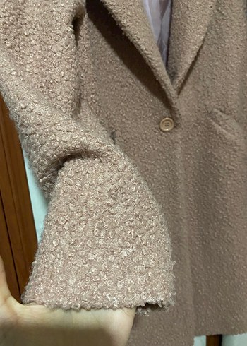 Düğmeli pembe Midi Kadın Kaban - Görsel 3