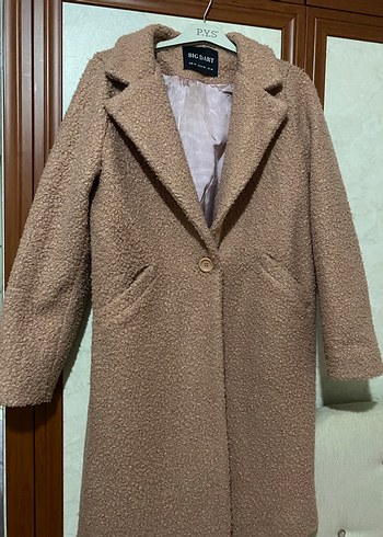 Düğmeli pembe Midi Kadın Kaban - Görsel 2