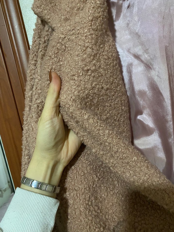 Düğmeli pembe Midi Kadın Kaban - Görsel 5