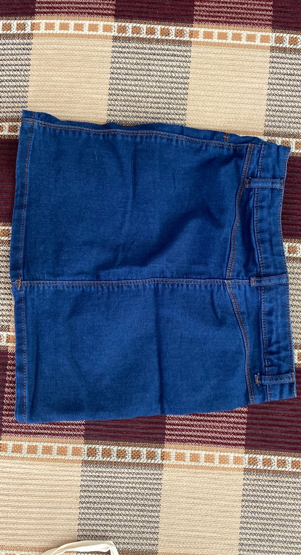 Kadın Lacivert Kot Mini Etek - Görsel 2