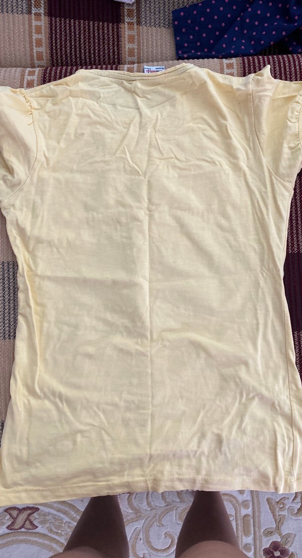 Beyaz Baskılı Kısa Kollu Kadın Tişört - Görsel 3