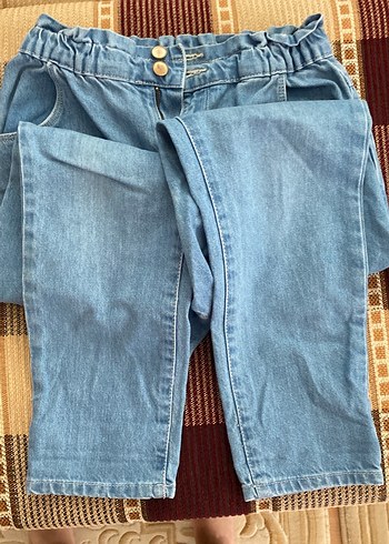 Düğmeli Mavi Kadın Denim Pantolon - Görsel 2