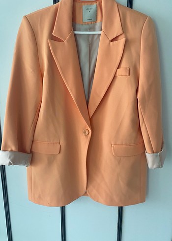 Turuncu Düğmeli Kadın Blazer Ceket