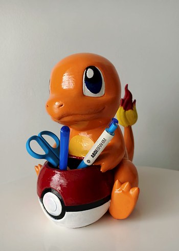 Renkli Charmander Figürlü Kalemlik - Görsel 7