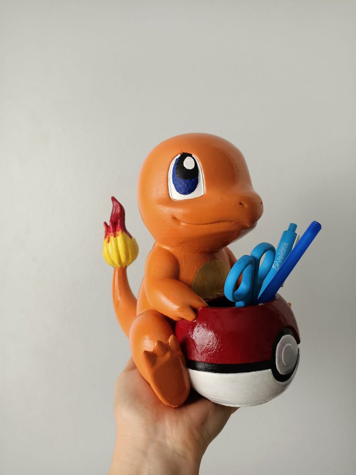 Renkli Charmander Figürlü Kalemlik - Görsel 5