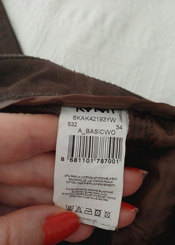 Koton Koton Düğmeli Kadın Kahverengi Midi Kumaş Pantolon