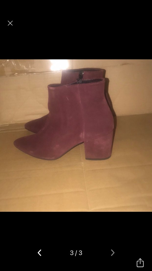 Bordo Süet Topuklu Kadın Bot - Görsel 3