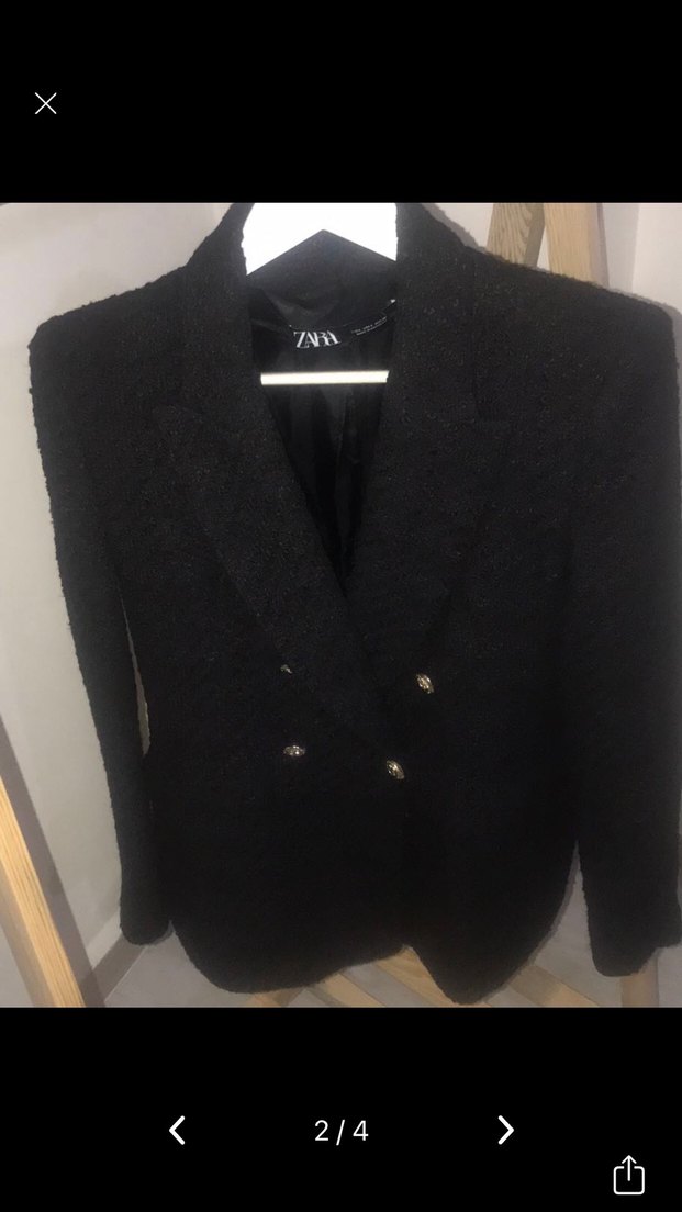 Düğmeli Siyah Kadın Blazer Ceket - Görsel 2