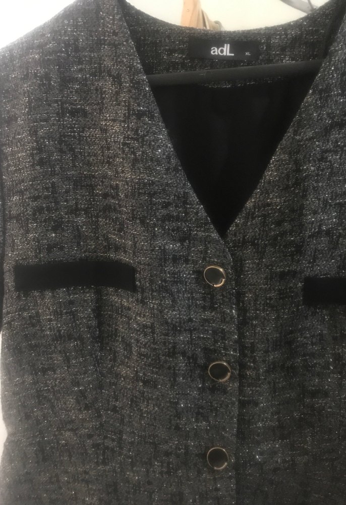 Düğmeli Gri Midi Kadın Elbise - Görsel 2