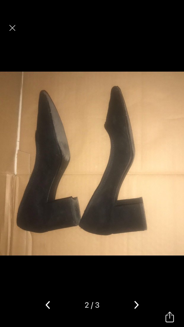 Siyah Tokalı Blok Topuklu Kadın Stiletto - Görsel 3