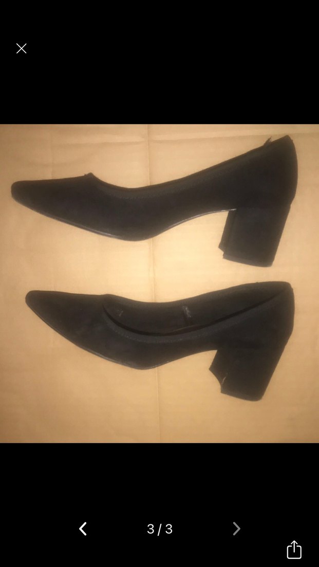 Siyah Tokalı Blok Topuklu Kadın Stiletto - Görsel 2