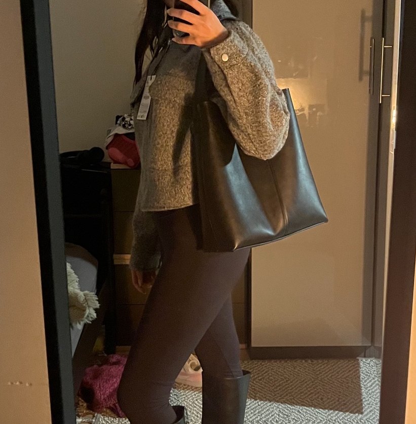 mango siyah deri çanta - Görsel 4