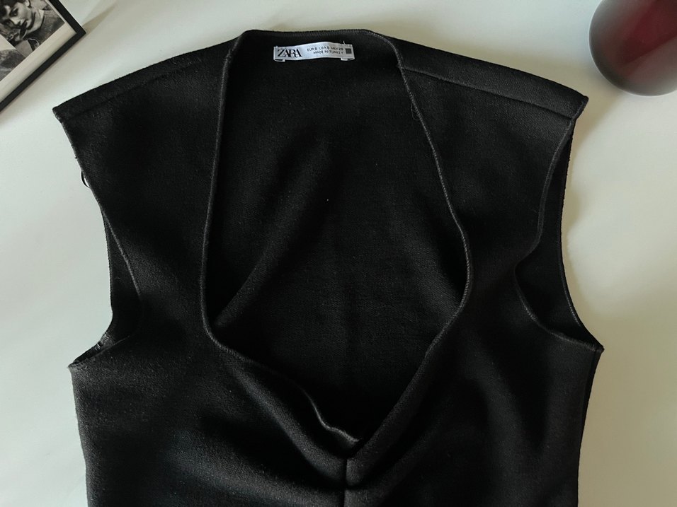 zara siyah V Yakalı Kadın bluz - Görsel 3