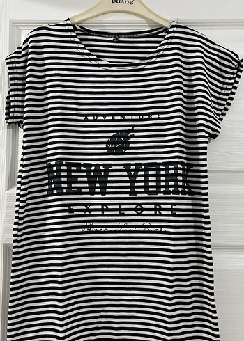 Siyah Gri Zebra Desenli Kadın Tişört - Görsel 2