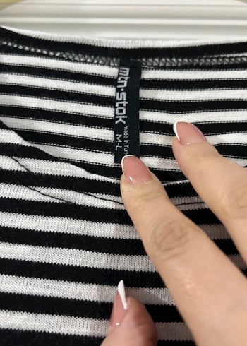 Siyah Gri Zebra Desenli Kadın Tişört - Görsel 3