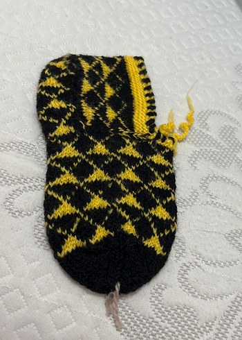 Kadın Sarı Siyah Desenli Çorap Patik - Görsel 2