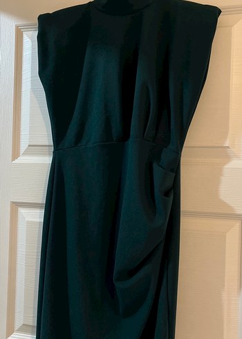 Yeşil Drapeli Uzun Abiye Elbise - Görsel 2