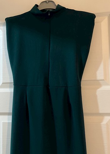 Yeşil Drapeli Uzun Abiye Elbise - Görsel 4